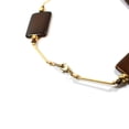 thumbnail image 4 of 36 Inch Long Brown Wood-Look Statement Necklace with Gold Tone Accents Jewelry Necklace Gold, 4 of 7