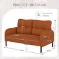 thumbnail image 7 of 47" Small Loveseat Sofa Couch for Small Spaces,Corduroy Upholstered 2-Seater Love Seats for Apartment, Bedroom,Office,Orange, 7 of 7