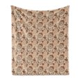 thumbnail image 1 of Roses Soft Flannel Fleece Throw Blanket, Vintage Flower Ornament Dreamcatcher in Muted Tones Print, Cozy Plush for Indoor and Outdoor Use, 50" x 60", Rust Mustard, by Ambesonne, 1 of 5