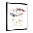 thumbnail image 2 of Designart 'Your VIbe Attracts Your Tribe Two Feathers ' Bohemian & Eclectic Framed Art Print, 2 of 4