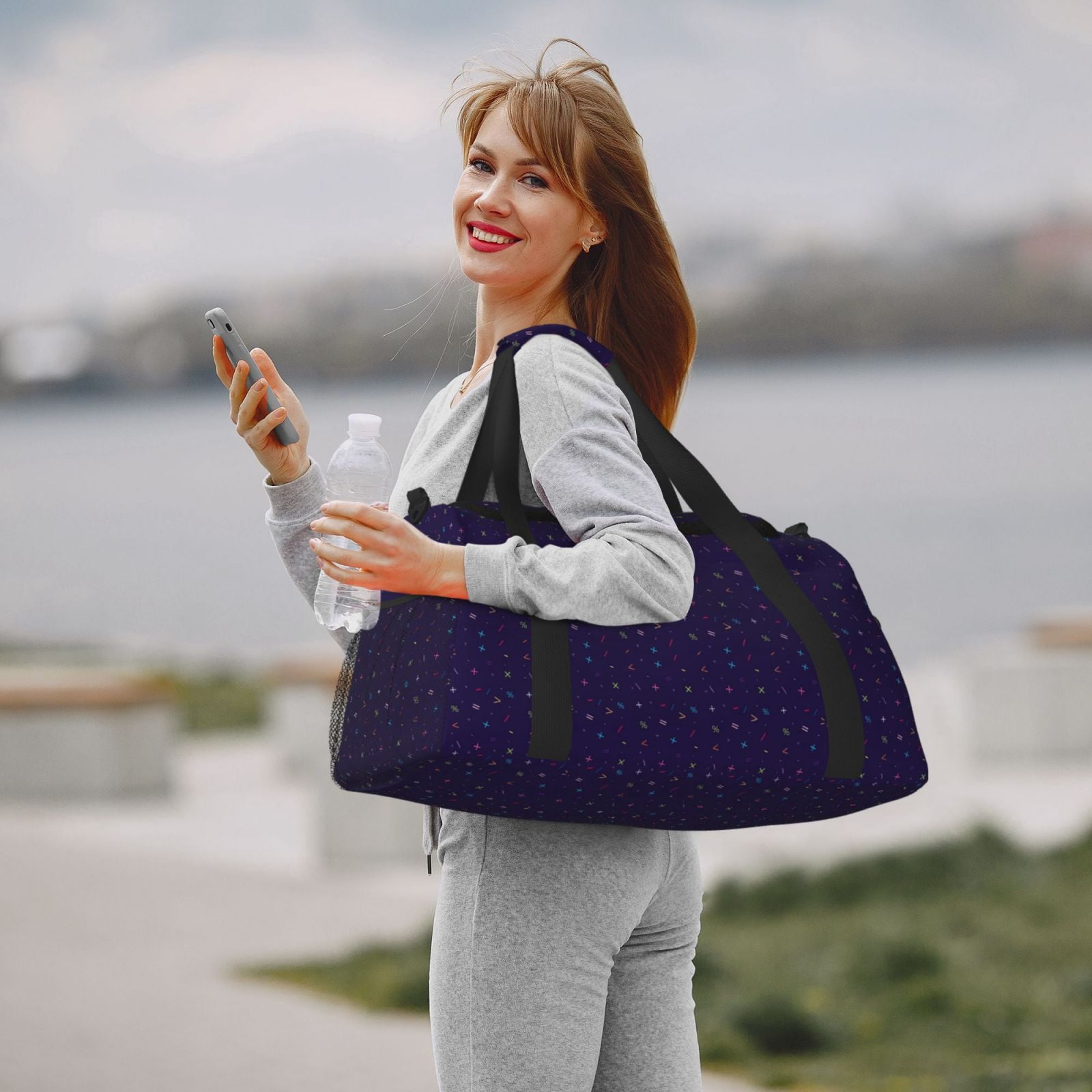 Fuzoiu Mathematical Symbols Print Travel Duffle Bag,Carry On Tote Bags,Duffel Bag,Sport Gym Bag, Hospital Bag for Labor and Delivery, Overnight Bag,Luggage Bag