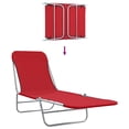thumbnail image 4 of vidaXL Chaises Longues Pliantes 2 Pcs Acier et Tissu Rouge, 4 of 4