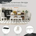 thumbnail image 5 of 6-Piece Extendable Wood Dining Table Set with Upholstered Chairs & 1 Bench, Rectangular Wood Dining Table Set with 2 Removable Leaves, Suitable for Living Room, Cafe, Hotel (White&Black), 5 of 8