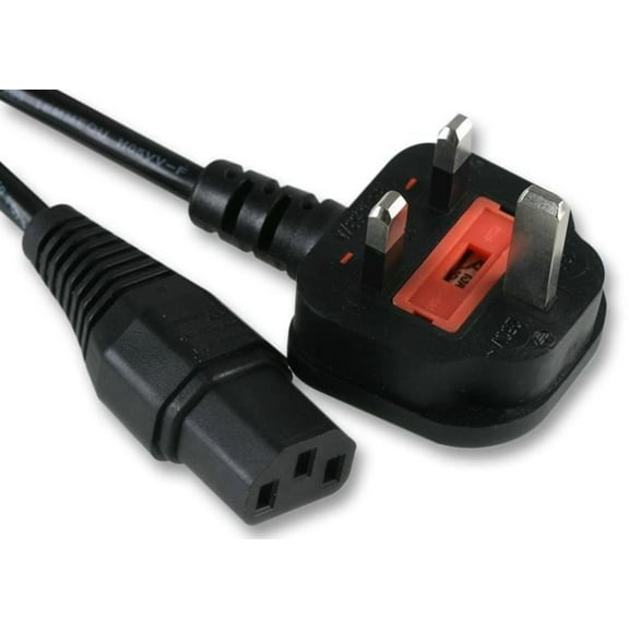 PRO ELEC - 2m UK Plug to IEC C13 Socket Mains Lead, 10A Black