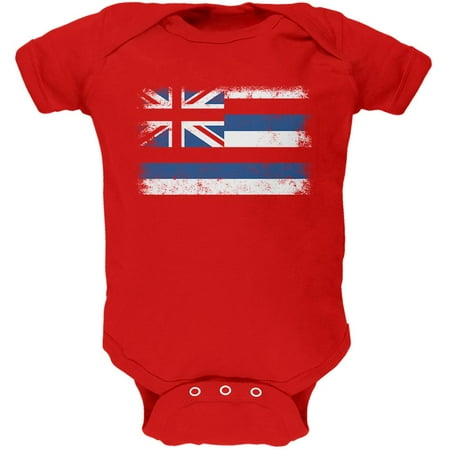 

Born and Raised Hawaii State Flag Soft Baby One Piece Red 3-6 M