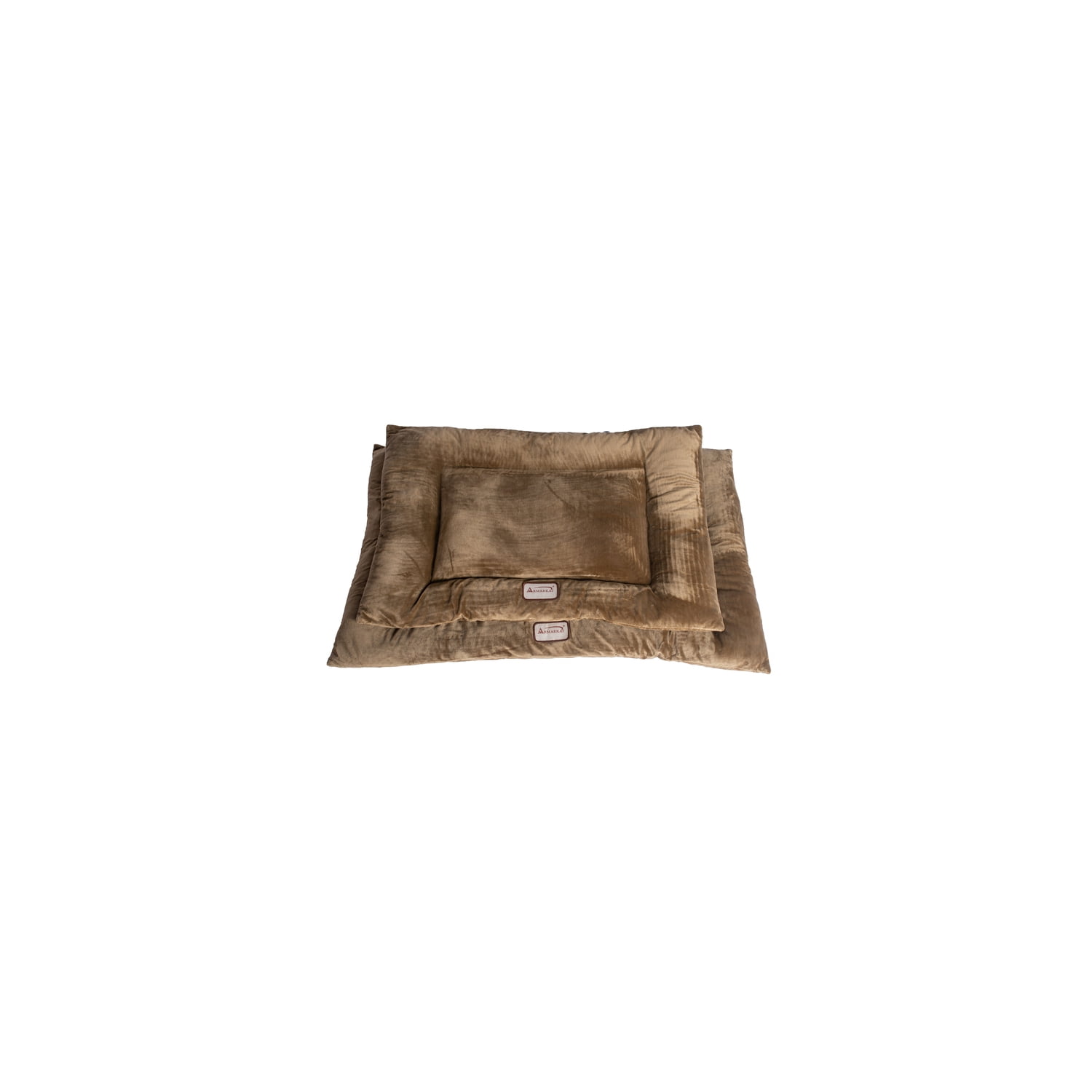 Large Velvet Dog Bed - Rectangular Pet Mat with Cushion - Soft Washable Cover - 27x19x2
