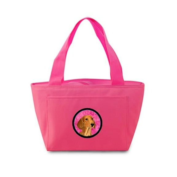 Carolines Treasures SS4763-PK-8808 Pink Dachshund Zippered Insulated School Washable And Stylish Lunch Bag Cooler