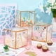 thumbnail image 5 of Juego de 10 cajas de regalo transparentes de 12 x 12 x 12 cm con borde de vara de oro y asa., 5 of 9