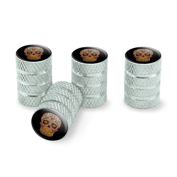 Skull Day of the Dead Southwestern Tire Rim Wheel Aluminum Valve Stem Caps - Aluminum