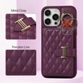 thumbnail image 2 of ELEHOLD Wallet Crossbody for iPhone 13 Pro Max Case with Lanyard Wrist Strap Credit Card Holder, PU Leather Protective Phone Case with Ring Holder,Deep Purple, 2 of 8