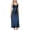 Navy Blue, variant on Summer Silk Pajamas Nightgown Women Pleated V Neck Sleeveless Maxi Nightdress