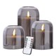 thumbnail image 1 of Set de 3 Velas sin Llama de Vidrio Volnyus con Control Remoto LED, 1 of 7