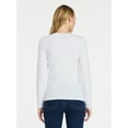thumbnail image 4 of Time and Tru Women's Slim V-Neck Tee with Long Sleeves, Sizes XS-XXXL, 4 of 6