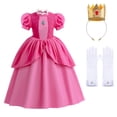 thumbnail image 4 of Sueño Mario Vestido para niña Cosplay Princesa Vestido Panel de Encaje Manga Burbuja Vestido Infantil, 4 of 9