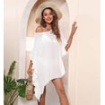 thumbnail image 3 of Kukuzhu Women Bathing Suit Cover Up Frill Beach Blouse Scalloped Dress See Through Bikini Swimsuit, 3 of 7