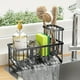 thumbnail image 1 of XHSGX Organizador fregadero cocina acero inoxidable soporte esponjas con porta cepillo divisor ajustable bandeja drenaje negro, 1 of 7