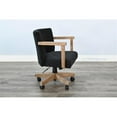 thumbnail image 4 of Pemberly Row Wood Farmhouse Natural Finish Rolling Office Chair, 4 of 12