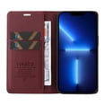 thumbnail image 3 of Allytech For iPhone 12 Pro/12 6.1 inch Case,Full Body Protection Business Solid Color PU Leather&Soft TPU Magnetic Closure Flip Wallet Card Slots Holder Shockproof Cover.Winered, 3 of 10