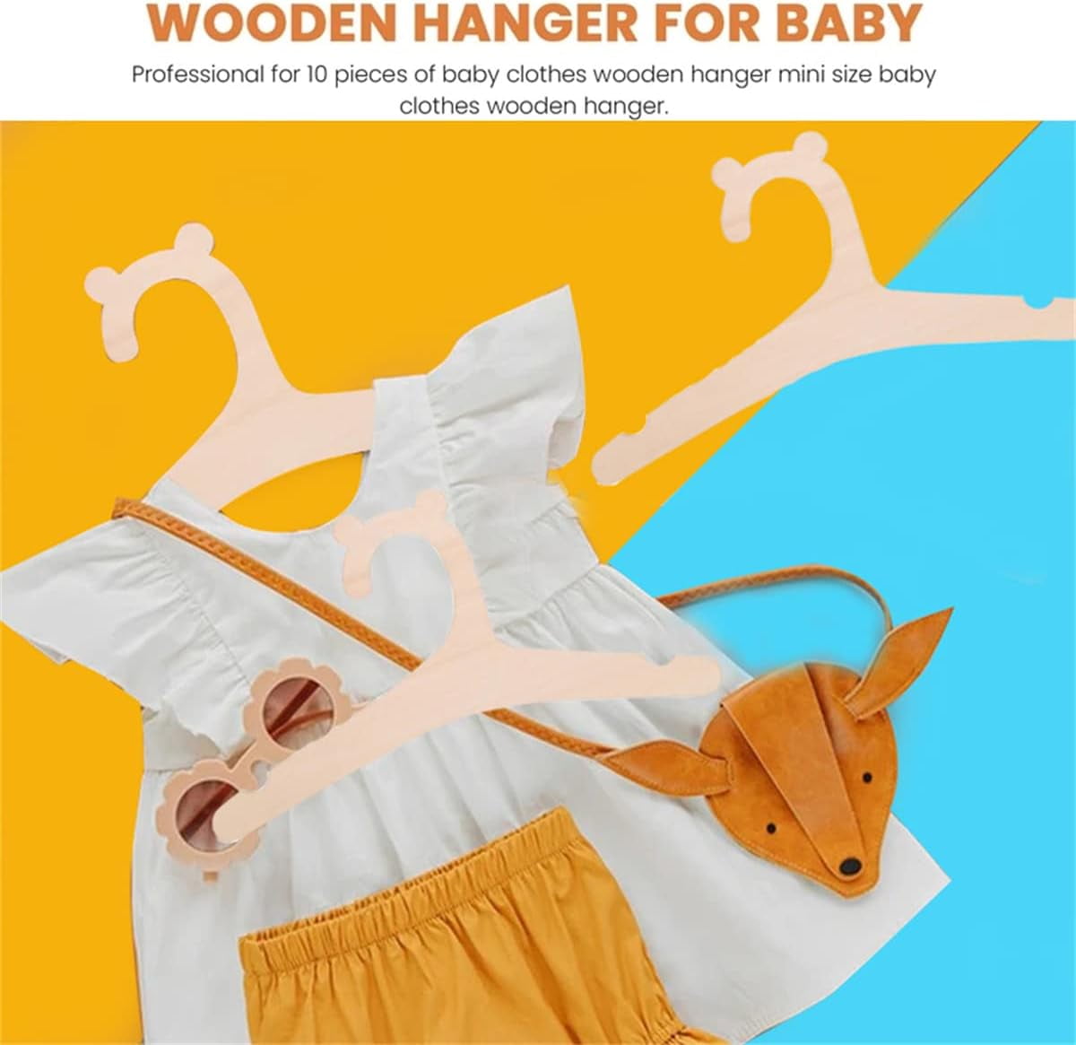 Newborn Hangers for Baby Clothes,Baby Children Wooden Hangers for Clothes Hangers - 30 Pcs Set (9 inches)