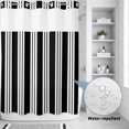 thumbnail image 3 of No Hook Shower Curtain, Striped Black White Shower Curtains for Bathroom with See Through Top Window, Farmhouse Line Stripes Classic Waterproof & Washable Bath Curtain Stall 48"x72", 3 of 9