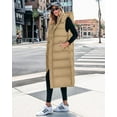 thumbnail image 5 of FreshPretty Long Puffer Vest Women Quilted Hooded Button Down Zip Up Sleeveless Vests Outerwear Padded Jacket Fall Winter Coat, 5 of 6