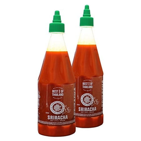 Sriracha Hot Chili Paste - Sriracha Hot Chili Sauce (2 Pack) Real Asian Brewed – No MSG – Kosher Certified – Spicy Dressing for Pizza, Grilled Food, Fish, Meat – Convenient Bottle Size – 24.7-ounce - By Best of Thailand