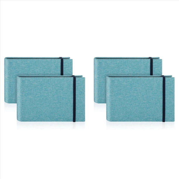 Paquete de 4 Álbumes de Fotos Pequeños, Álbumes de Fotos de 6 X 4, 200 Fotos, Mini Álbum de Fotos con Tapa, Cubierta Portátil, Memoria Azul
