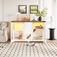 thumbnail image 5 of JXXRZ Cat Litter Box Enclosure Cabinet, Hidden Cat House Furniture with Stairs, LED Light & Scratching Post, 47.25 in, White, 5 of 10