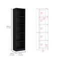 thumbnail image 5 of Nmkwnr 10 Tiers Wood Bookshelf Bookcase Book Display Rack for Living Room, Office, Black, 5 of 6