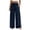Dark Blue, variant on Palazzo Pants for Women Cotton Linen Wide Leg Lounge Pants Plus Size Elastic High Waisted Work Pants with Pockets Black,M