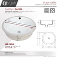 thumbnail image 4 of Stylish Undermount 16" Porcelain Round Bathroom Sink with 2 Overflow Finishes P-207, 4 of 11