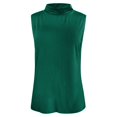 thumbnail image 6 of Lixiuxyad Camisole Casual Tanks Women‘s Ribbed High Neck Sleeveless Tank Top Stretch Soft Comfort Fit Casual Wear Solid Color Basic Shirt,Green, 6 of 6