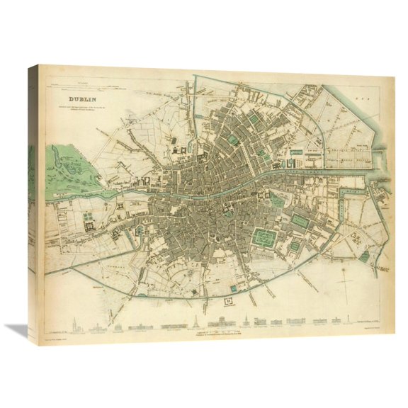 Society for the Diffusion of Useful Knowledge 'Dublin, Ireland, 1836' Canvas Wall Art
