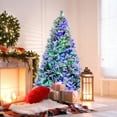 thumbnail image 4 of Gymax 6 FT Pre-Lit Artificial Christmas Tree Snow-Flocked Hinged Xmas Tree w/ 240  LED Lights & 850 Branch Tips, 4 of 10