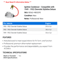 thumbnail image 2 of Ignition Condenser - Compatible with 1949 - 1952 Chevy Styleline Deluxe 1950 1951, 2 of 2