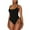Black, variant on Hessimy Women's Ruched High Cut One Piece Swimsuit Tummy Control Bathing Suit Monokini(Black,L)