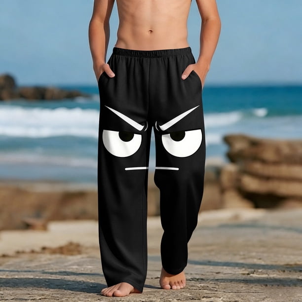 Pantalones largos para niños y niñas, de moda, estampados, casuales, de playa, con bolsillos.