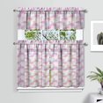 thumbnail image 2 of Kitchen Curtains 36 Inch Short - 3 Panel Set, Flamingo Tropical Bird Print, Rod Pocket Window Curtain, 100% Polyester for Hawaiian Summer Beach Decor, Easy Wash, 2 of 6