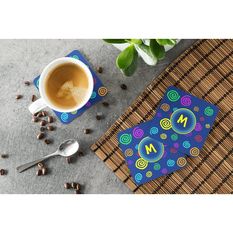 MT Products 4 Black Round Cup Coasters / Blank Paper Coasters
