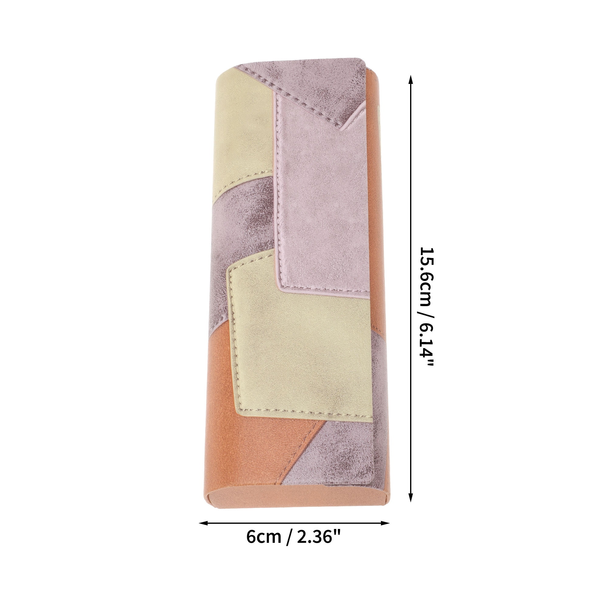 Unique Bargains Portable Retro Eyeglasses Case 6.14"x2.36"x1.18" Beige Pink