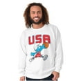 thumbnail image 4 of The Smurfs Basketball Player Team USA Men's Crewneck Sweatshirt Brisco Brands S, 4 of 5
