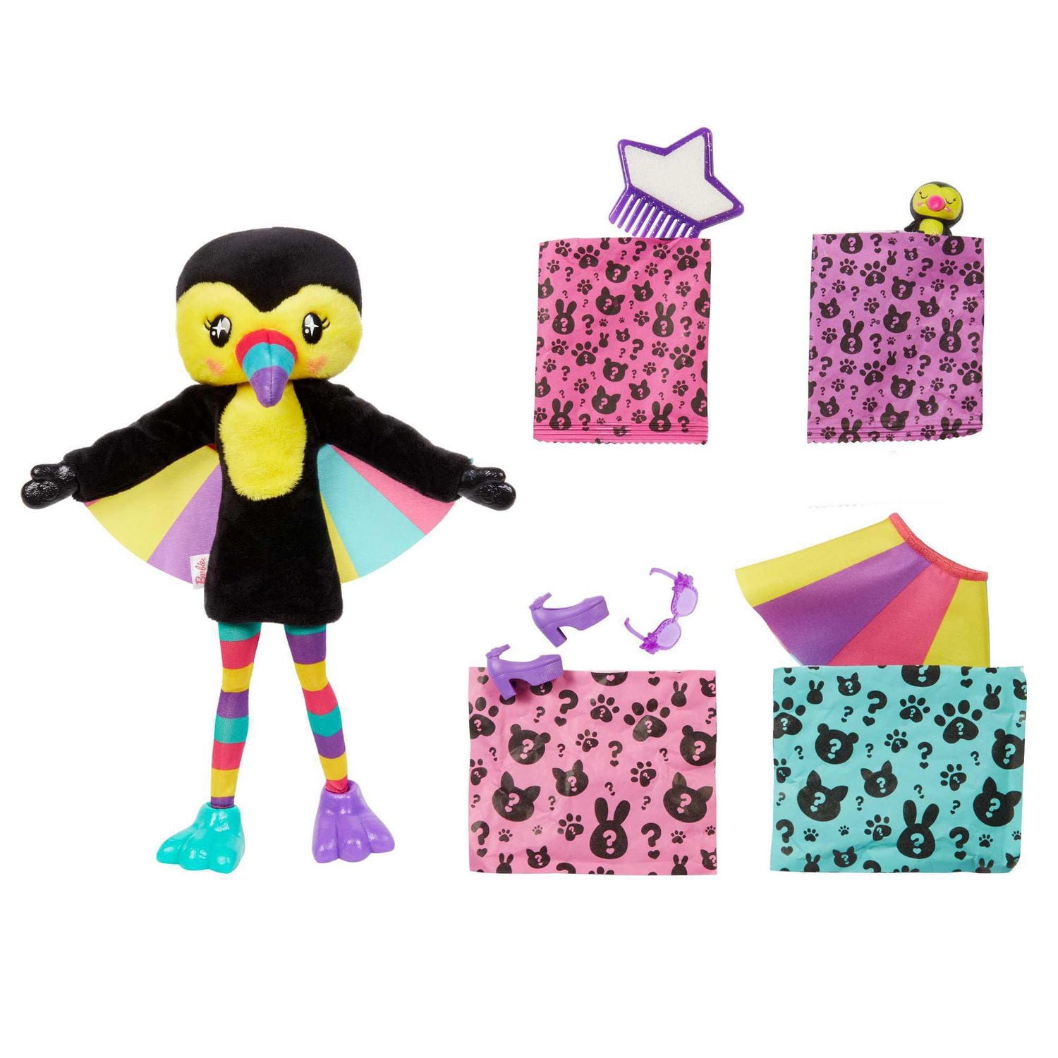 Barbie Poupée Cutie Reveal Série Jungle, toucan et accessoires