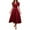 Red, variant on Plus Size Swing Dresses for Womens 2026 Fashion Summer Solid Color Temperament High Waist Short Sleeve V-neck Dress