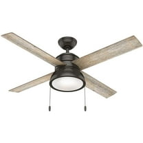 Hunter Loki Indoor Ceiling Fan With LED Light Kit, Pull Chain, Modern Style - 52", Noble Bronze