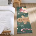 thumbnail image 3 of Yayeee Runner Rug for Bedroom 2'x6' Machine Washable Hallway Non Slip Mat, Green Christmas Gingerbread, 3 of 8