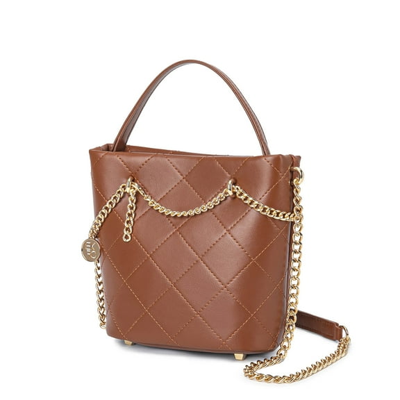 MKF Collection Damaris Women’s Vegan Leather Crossbody bag by Mia K- Brown