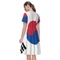 thumbnail image 2 of Bixox Robe d'Été à Manches Courtes pour Femmes Robe Ample Longueur Genou avec Poches-Corée, 2 of 7