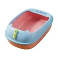 thumbnail image 4 of Caja de arena para gatos Bandeja de arena para mascotas Retrete profundo Fácil limpieza Sartén grande Orinal Inodoro para s Hámsters Gatitos Base Rosa 42X28X16CM Yinane Bandeja de arena para gatos, 4 of 8