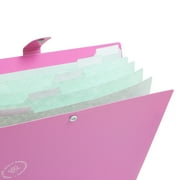U Brands U-Eco 6 Pocket Expandable File Folder, Open Top Folder, Pink and Gray