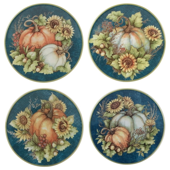 Certified International  Autumn Breeze 6" Canape/Luncheon/Dessert Plates, Set of 4 - 6" x 6" x .75"